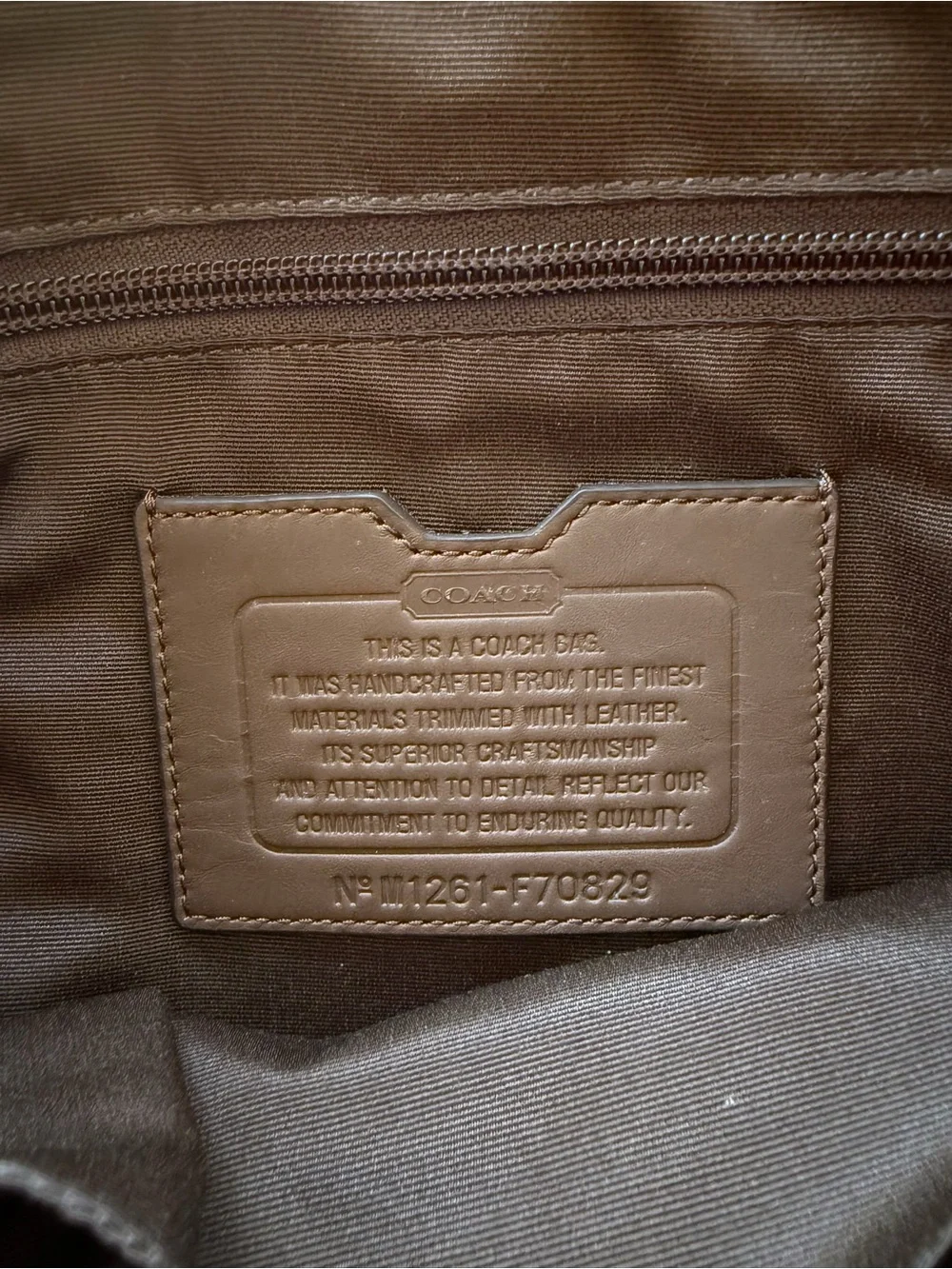 Coach Men's Navy Canvas Messenger Bag with Brown Leather Trim